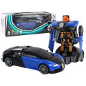 Samochód-Robot 2w1 Bugatti Niebieski Efekty Świetlne