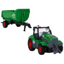 Zdalnie Sterowany Ciągnik Traktor R/C z Przyczepą 1:24 Światła Zielony