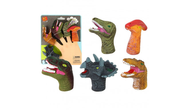 Pacynki na Palce Dinozaury Kolorowe 5 Sztuk