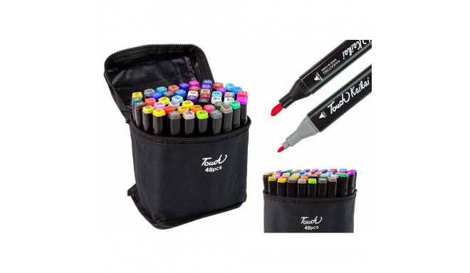 Zestaw Pisaków Markerów 48 Szt Touch Torba Markery Alkoholowe
