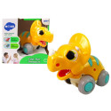 Dinozaur Na Kółkach Żółty Triceratops Figurka