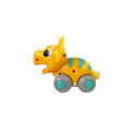 Dinozaur Na Kółkach Żółty Triceratops Figurka