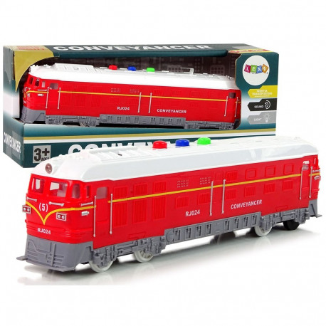 Pociąg 1:32 punane patareitoitega hõõrdeajam heli ja tuled
