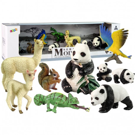 figuur loomad komplekt papagoi panda