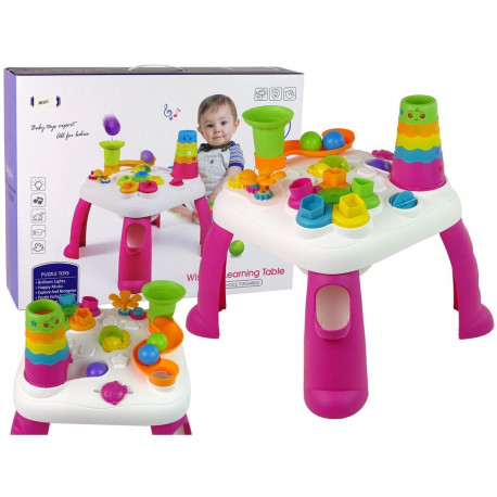 interaktiivne hariv laud sorteerija pallirenn roosa