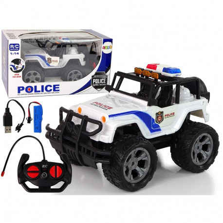 auto R/C politsei jeep 1:14 kaugjuhitav valgusefektidega