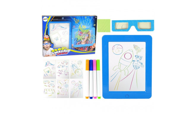 Magiczna Podświetlana Tablica 3D Okulary Niebieska