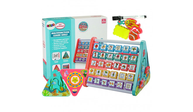 edukatiivne riiul kolmnurk arvelaud tähed esemed loomad