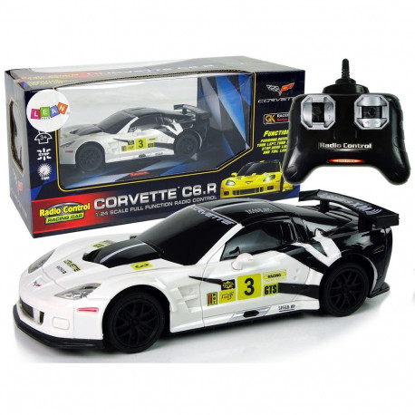 Auto Sportowe Wyścigowe R/C 1:24 Corvette C6.R Biały 2.4 G Światła