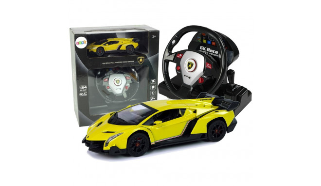 Auto Zdalnie Sterowane Lamborghini Veneno Żółte 2,4 G Pilot Kierownica Dźwięk Światła