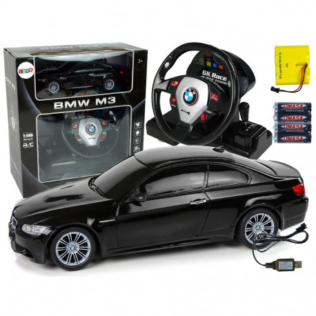 BMW M3 must kaugjuhitav auto roolipuldiga 1:18 heli tuled