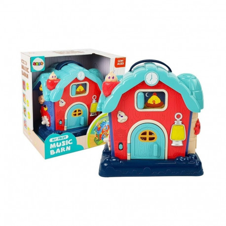 Roosa muusikaline talulaut loomade ja helidega