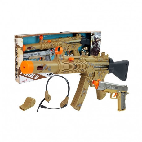 zestaw militaarne relv kaks püstolit kõrvaklapid vile