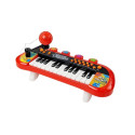Keyboard Pianinko 24 Klawisze USB Mikrofon Czerwony