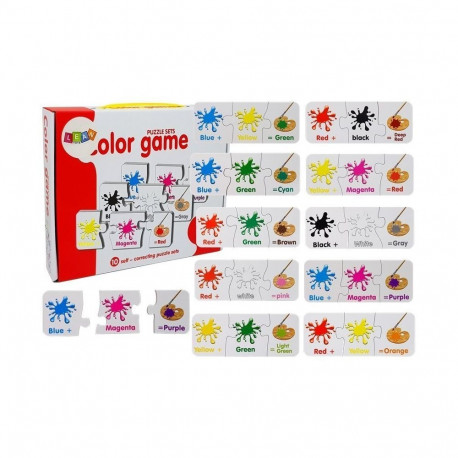 Puzzle Edukacyjne Kolory Po Angielsku 10 Połączeń