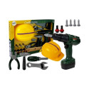 Zestaw Narzędzi Wiertarka Na Baterie Młotek Kask