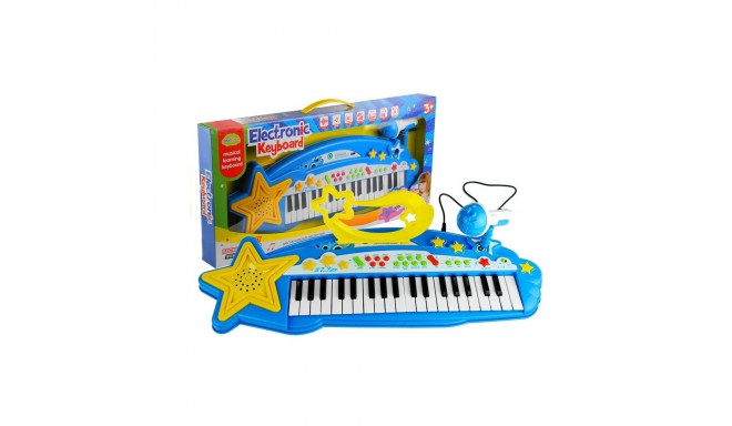 Duży Keyboard 37 Klawiszy MP3 + Mikrofon Niebieski