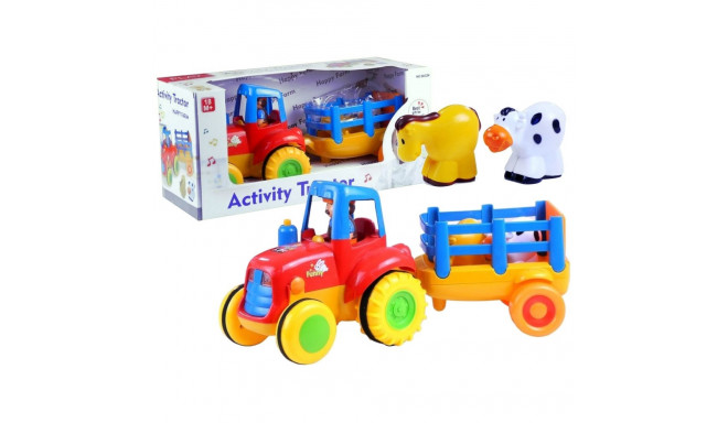 Traktor Przyczepa Zwierzątka Gra Świeci Odgłosy