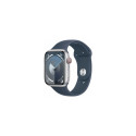 Apple Watch Series 9 Cellular 45mm Silver/Storm Blue Sport Band - S/M
