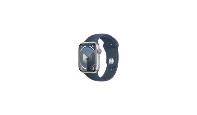 Apple Watch Series 9 Cellular 45mm Silver/Storm Blue Sport Band - S/M