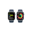 Apple Watch Series 9 Cellular 45mm Silver/Storm Blue Sport Band - S/M