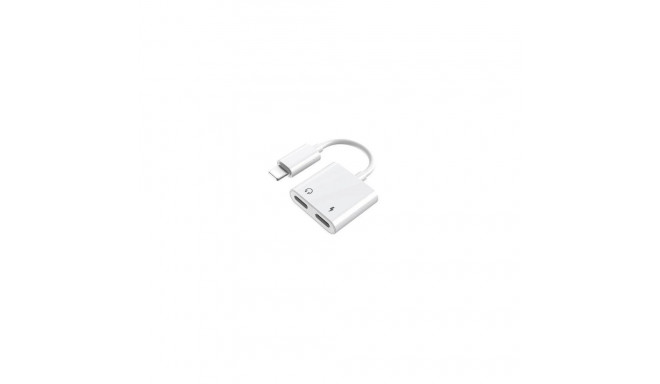 Remax RL-LA07i Lightning uz 2x Lightning Adapteris ( Austiņām un Lādēšanai) Balts