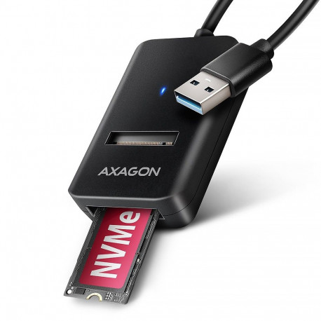 Adapter ADM2-AM USB3.2 Gen 2 M.2 NVMe/SATA SSD 10Gbps 10cm USB-A kaabel