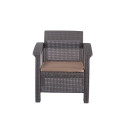 FURNIT SET OUT BROW/MOC ARMCHAIR/TABLE