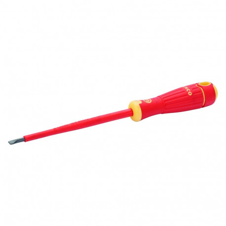 BahcoFit SB196.040.100 insulated slotted screwdriver – VDE 1000V, 4.0 x 0.8mm tip, 195mm length, erg
