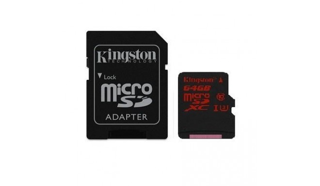 Карта памяти microsdxc uhs i u3 kingston canvas go plus 64 гб