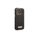 Guess GUHMP14LSAPSTK iPhone 14 Pro 6.1" black/black hardcase Peony Logo Plate MagSafe
