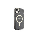 Guess Glitter Gold MagSafe case for iPhone 14 - black
