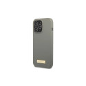 Guess GUHMP13LSPLG iPhone 13 Pro / 13 6.1" grey/grey hard case Silicone Logo Plate MagSafe