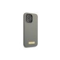 Guess GUHMP13LSPLG iPhone 13 Pro / 13 6.1" grey/grey hard case Silicone Logo Plate MagSafe