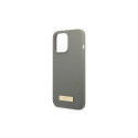 Guess GUHMP13LSPLG iPhone 13 Pro / 13 6.1" grey/grey hard case Silicone Logo Plate MagSafe
