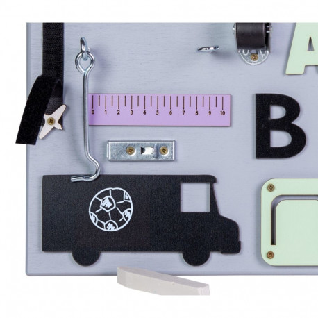 Puidust manipulatiivne tahvel oranž kell 50x37.5cm