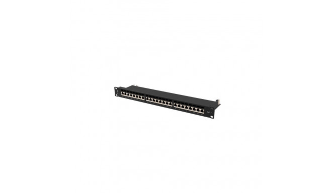 PATCH PANEL 24 PORT 1U 19" CAT.7 FTP WITH CABLE ORGANIZER SHIELDED BLACK LANBERG