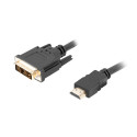 HDMI(M)->DVI-D(M)(18+1) CABLE 1.8M BLACK SINGLE LINK WITH GOLD-PLATED CONNECTORS LANBERG