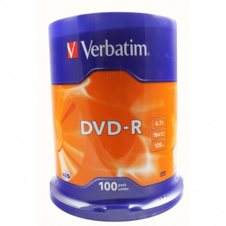 DVD-R 16x CB 4,7GB Verbatim 100 sztuk