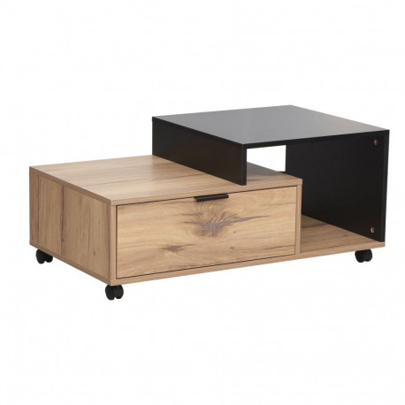 Coffee table HANNES 90x50xH40cm, rustic / black melamine
