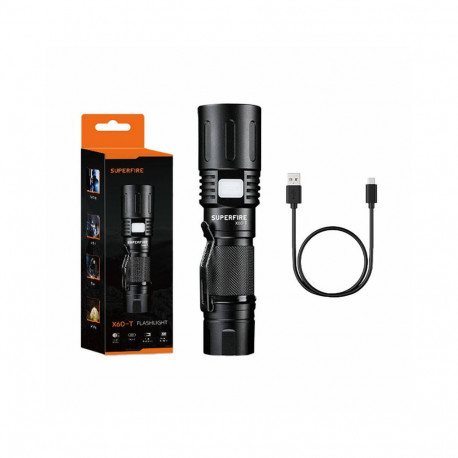 Flashlight Superfire X60-T, 1500lm, USB
