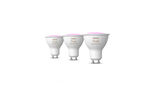 Philips Hue LED smart bulb, BT, White and color ambiance, GU10, 4.2 W, 3-pack