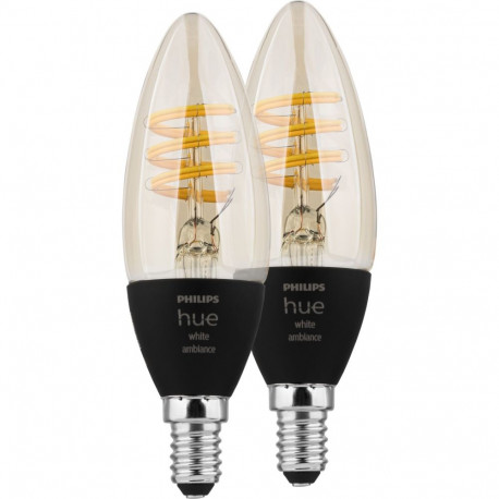 Philips Hue smart filament lamp, White Ambiance Filament, E14, 2-pack