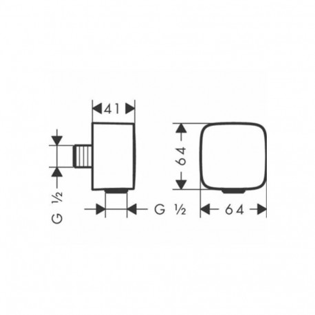 Hansgrohe FixFit Wall 26457670 matt must peidetud dušivooliku ühendus