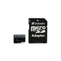 Verbatim 64GB microSD Card + Adapter Pro U3 black 47042