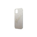Guess GUHCP12SPCUGLSGO iPhone 12 mini5.4" gold hardcase Glitter Gradient Script