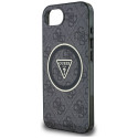 Case Guess IML Metal Glitter 4G Circle Triangle MagSafe for iPhone 16e black