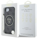 Case Guess IML Metal Glitter 4G Circle Triangle MagSafe for iPhone 16e black