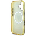 Case Guess IML Metal Glitter 4G Circle Triangle MagSafe for iPhone 16 brown