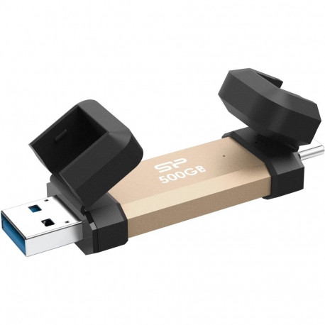 Silicon Power DS72 | 500 GB | USB Type-A/USB Type-C 3.2 Gen 2 | kuld